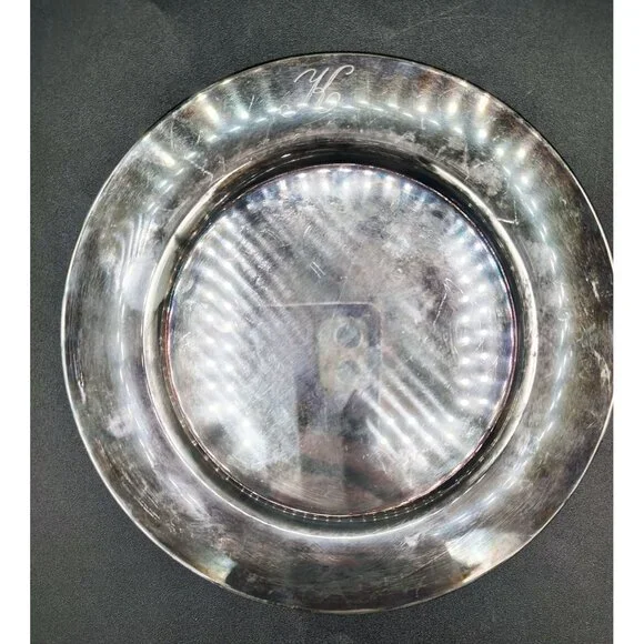 Vintage Dessert Bread Plate Wm. A. Rogers 6" Silverplate Monogrammed “K” Tarnish - Picture 6 of 13